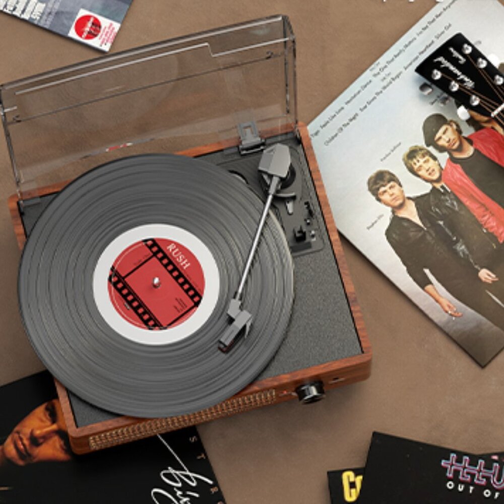 Vintage Looking | Modern Technology |Turntable with Built-In Speakers